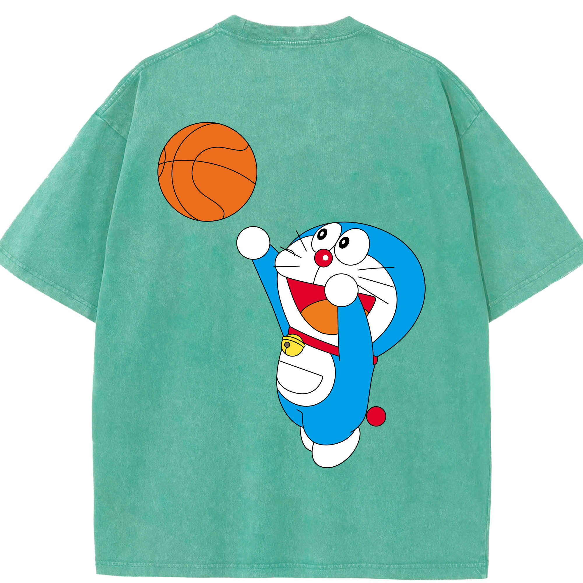 （画像用） ドラえもん Doraemon 綿100% ヴィンテージ風 半袖Tシャツ（背面プリント）